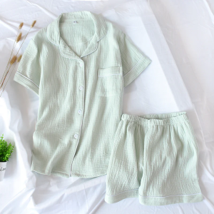 The Muslin Cotton Pyjama - Light Green, L
