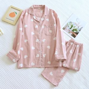 Heartly Pyjama - 100% Cotton - Pink, M