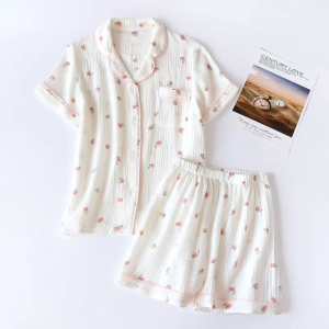 Nuvell Pyjama - 100% Muslin Cotton - White, L