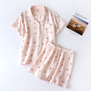 Nuvell Pyjama - 100% Muslin Cotton - Pink, L